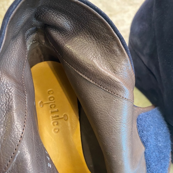 Coclico Kiera Blue Suede Wedge Booties - Picture 4 of 6